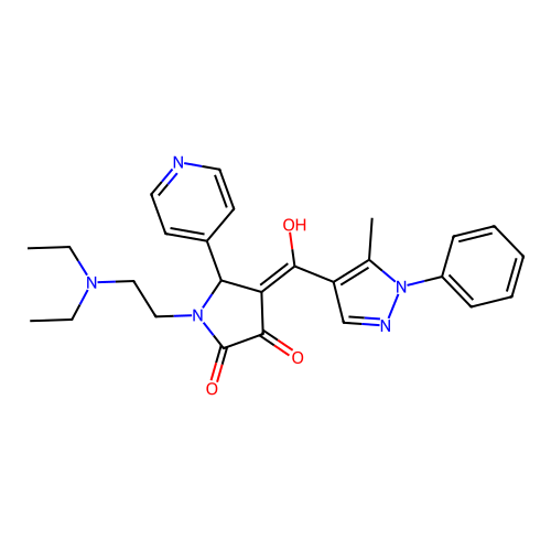 1-[2-(diethylamino)ethyl]-3-hydroxy-4-(5-methyl-1-phenyl-1H-pyrazole-4-carbonyl)-5-(pyridin-4-yl)-2,5-dihydro-1H-pyrrol-2-one structure