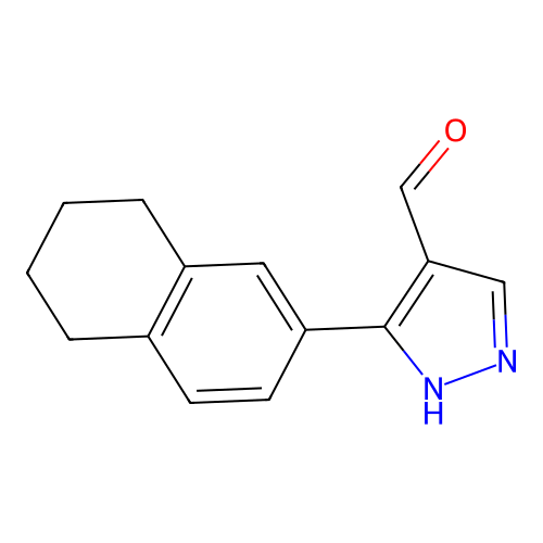 5-(5,6,7,8-tetrahydronaphthalen-2-yl)-1H-pyrazole-4-carbaldehyde structure