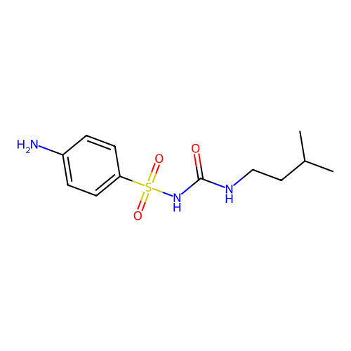 1-Amino-4-({[(isopentylamino)carbonyl]amino}sulfonyl)benzene structure