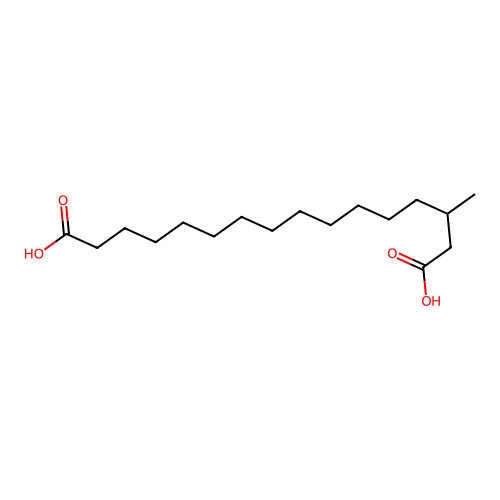 3-Methyl-hexadecanedioic acid structure