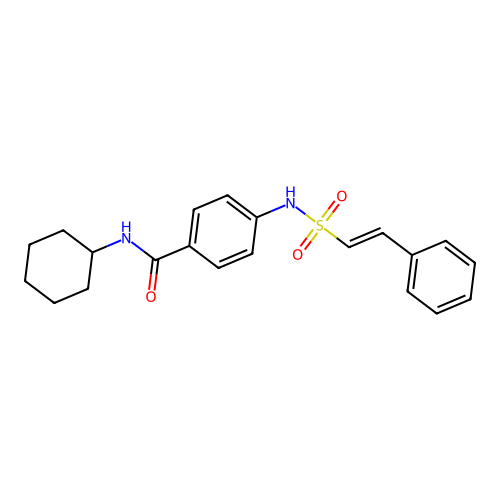 N-cyclohexyl-4-(2-phenylethenesulfonamido)benzamide structure