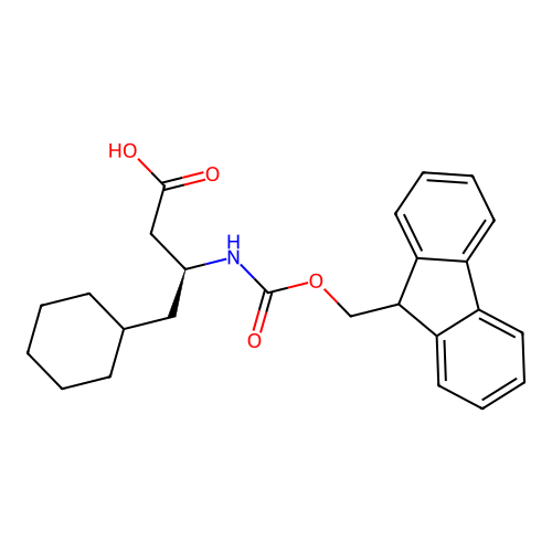 (3S)-4-cyclohexyl-3-(9H-fluoren-9-ylmethoxycarbonylamino)butanoic acid structure