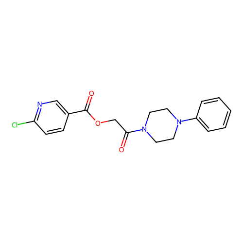 2-Oxo-2-(4-phenylpiperazin-1-yl)ethyl 6-chloropyridine-3-carboxylate structure