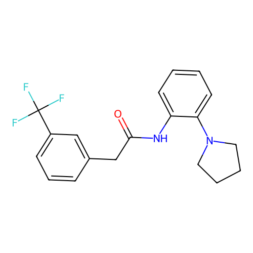 N-[2-(pyrrolidin-1-yl)phenyl]-2-[3-(trifluoromethyl)phenyl]acetamide structure