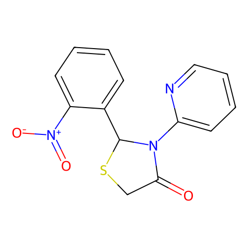 2-(2-Nitrophenyl)-3-pyridin-2-yl-1,3-thiazolidin-4-one structure