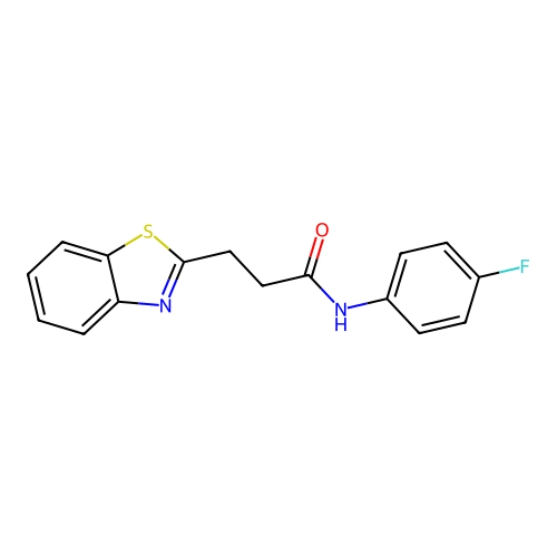 3-(1,3-benzothiazol-2-yl)-N-(4-fluorophenyl)propanamide structure