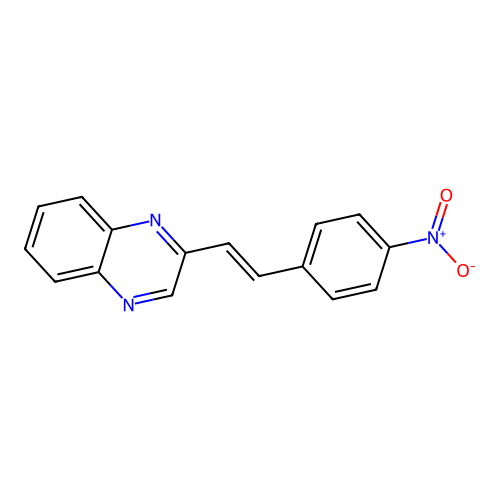 2-[(E)-2-(4-nitrophenyl)ethenyl]quinoxaline structure