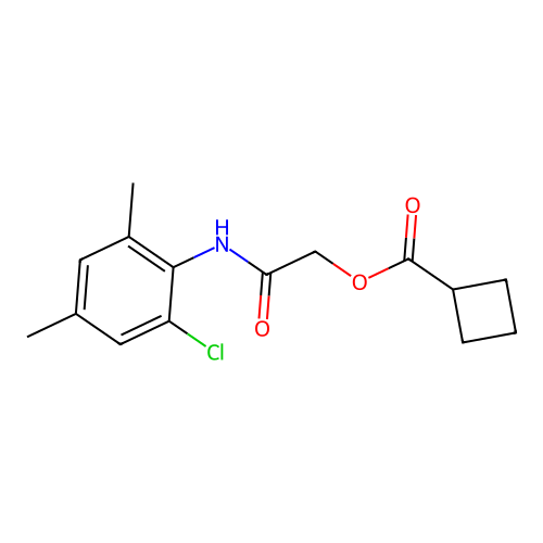 [2-(2-Chloro-4,6-dimethylanilino)-2-oxoethyl] cyclobutanecarboxylate structure