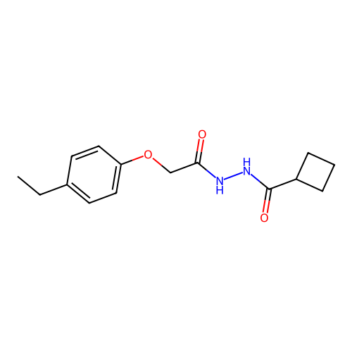 N'-[2-(4-ethylphenoxy)acetyl]cyclobutanecarbohydrazide structure
