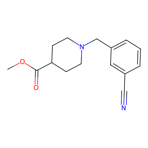 Methyl 1-[(3-cyanophenyl)methyl]piperidine-4-carboxylate structure