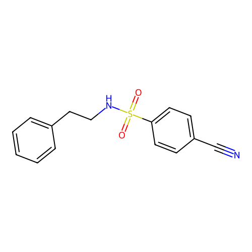 4-cyano-N-(2-phenylethyl)benzenesulfonamide structure