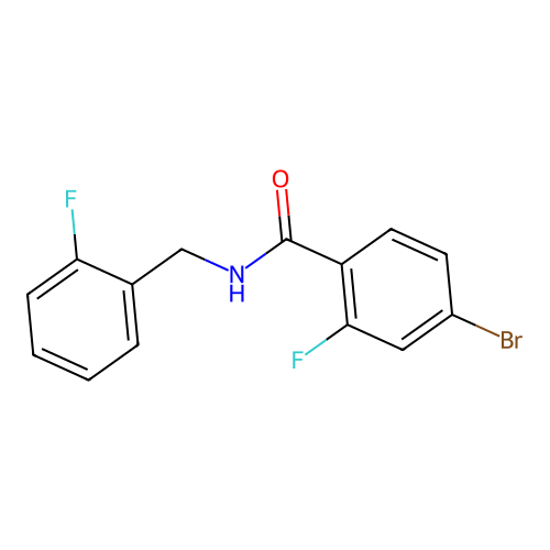 4-bromo-2-fluoro-N-[(2-fluorophenyl)methyl]benzamide structure
