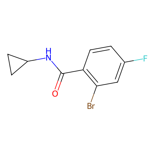 2-bromo-N-cyclopropyl-4-fluorobenzamide structure