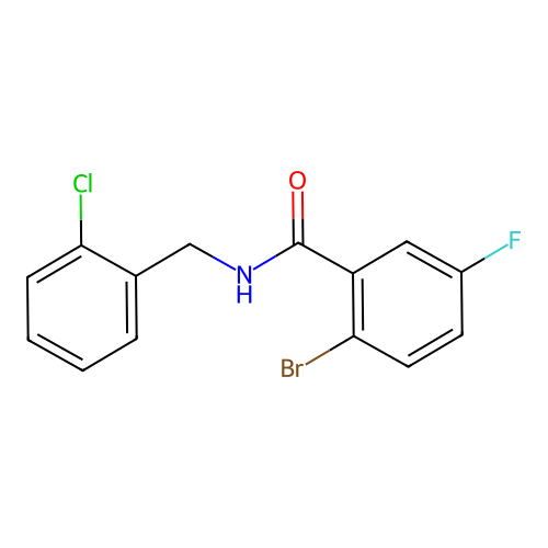 2-bromo-N-[(2-chlorophenyl)methyl]-5-fluorobenzamide structure