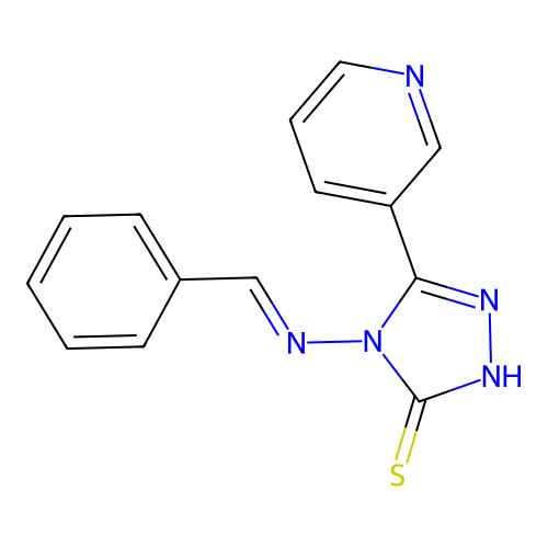 4-[(E)-benzylideneamino]-3-pyridin-3-yl-1H-1,2,4-triazole-5-thione structure