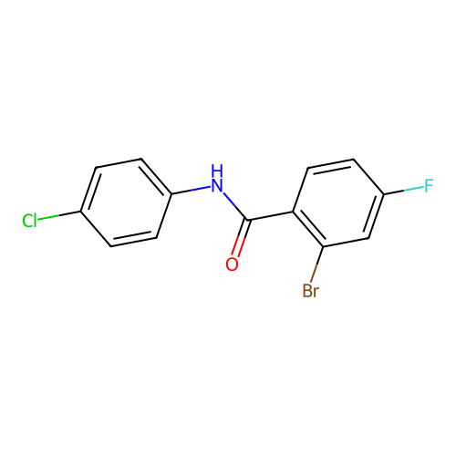 2-bromo-N-(4-chlorophenyl)-4-fluorobenzamide structure