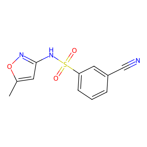3-cyano-N-(5-methyl-1,2-oxazol-3-yl)benzene-1-sulfonamide structure