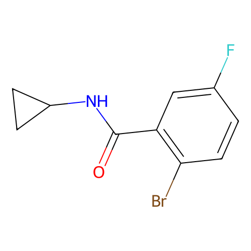 2-bromo-N-cyclopropyl-5-fluorobenzamide structure