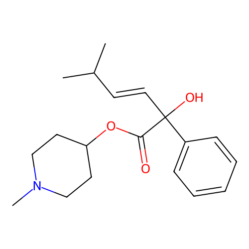 Mandelic acid, alpha-(3-methyl-1-butenyl)-, 1-methyl-4-piperidyl ester, (Z)- structure