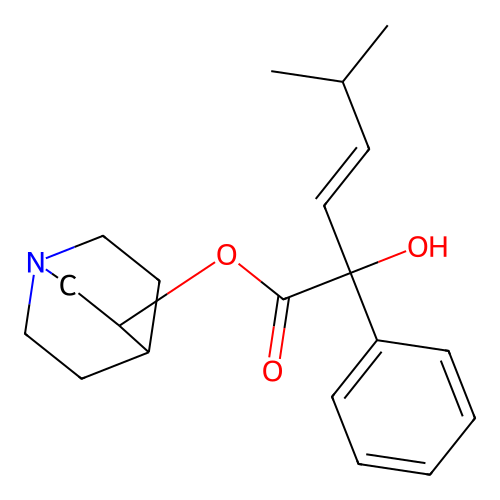 Mandelic acid, alpha-(3-methyl-1-butenyl)-, 3-quinuclidinyl ester, (Z)- structure