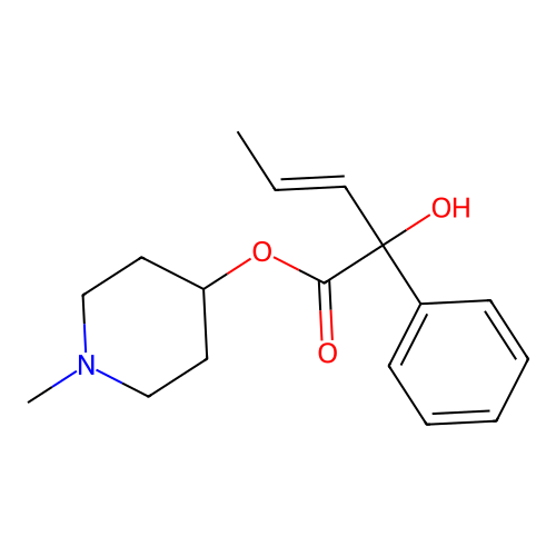 Mandelic acid, alpha-propenyl-, 1-methyl-4-piperidyl ester structure