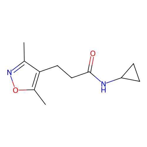 N-cyclopropyl-3-(3,5-dimethylisoxazol-4-yl)propanamide structure