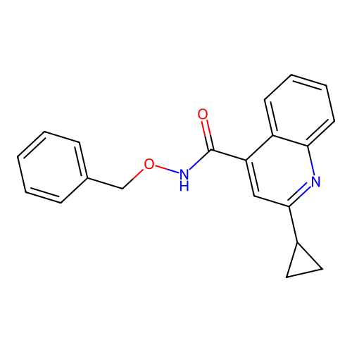 N-(benzyloxy)-2-cyclopropylquinoline-4-carboxamide structure
