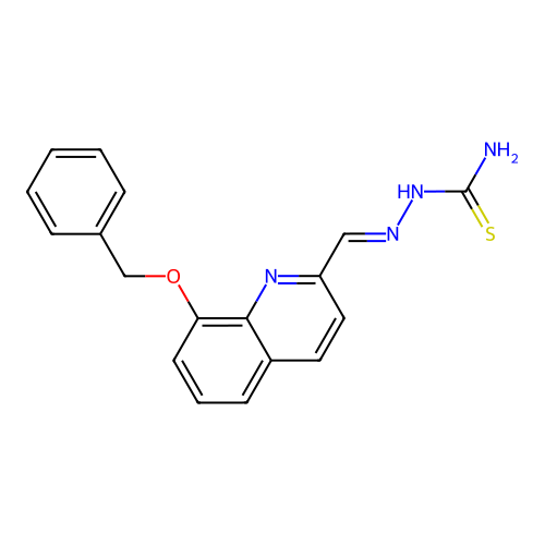(2E)-2-{[8-(benzyloxy)quinolin-2-yl]methylidene}hydrazinecarbothioamide structure