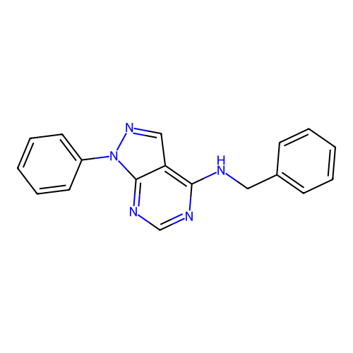 N-benzyl-1-phenylpyrazolo[3,4-d]pyrimidin-4-amine structure