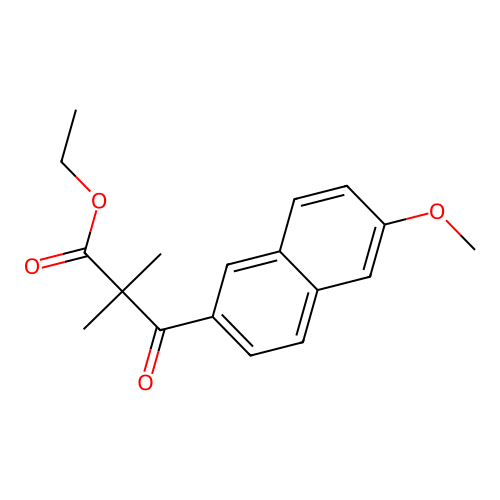 Ethyl 3-(6-methoxy-2-naphthyl)-2,2-dimethyl-3-oxopropanoate structure