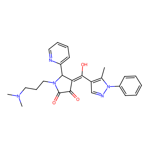 1-[3-(dimethylamino)propyl]-3-hydroxy-4-(5-methyl-1-phenyl-1H-pyrazole-4-carbonyl)-5-(pyridin-2-yl)-2,5-dihydro-1H-pyrrol-2-one structure