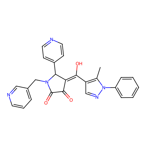 3-hydroxy-4-(5-methyl-1-phenyl-1H-pyrazole-4-carbonyl)-1-[(pyridin-3-yl)methyl]-5-(pyridin-4-yl)-2,5-dihydro-1H-pyrrol-2-one structure