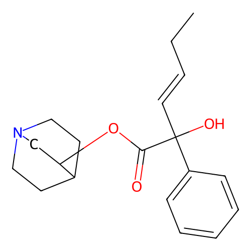 Mandelic acid, alpha-(1-butenyl)-, 3-quinuclidinyl ester structure