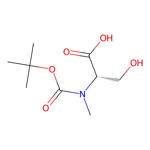 Boc-N-methyl-L-serine structure