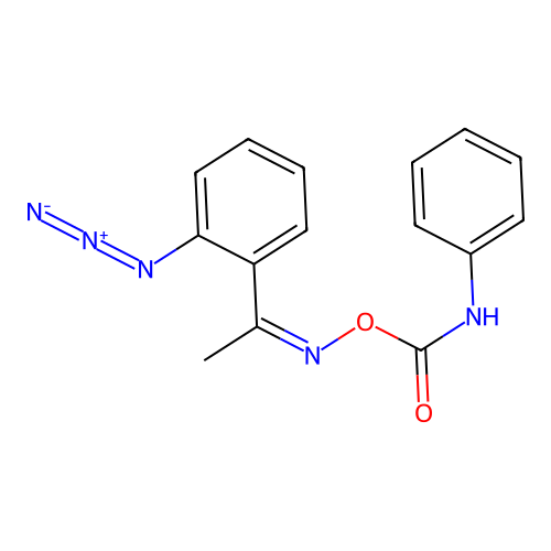 [1-(2-azidophenyl)ethylideneamino] N-phenylcarbamate structure