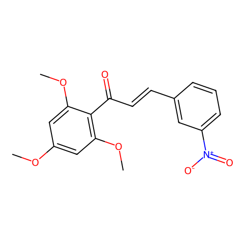 (2E)-3-(3-nitrophenyl)-1-(2,4,6-trimethoxyphenyl)prop-2-en-1-one structure
