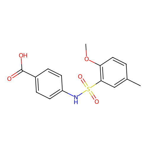 4-{[(2-Methoxy-5-methylphenyl)sulfonyl]amino}benzoic acid structure