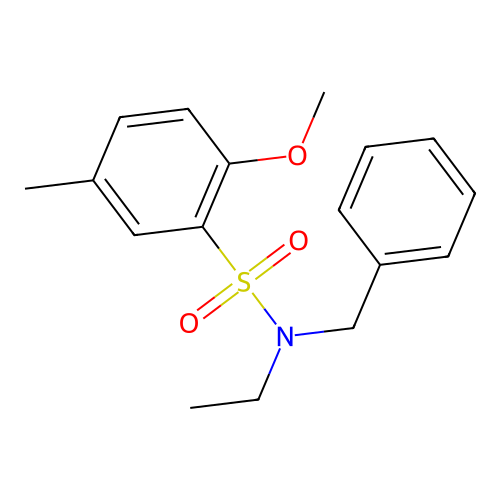 N-benzyl-N-ethyl-2-methoxy-5-methylbenzenesulfonamide structure