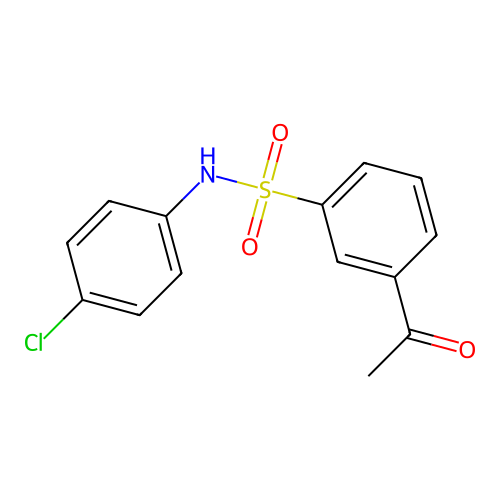 3-acetyl-N-(4-chlorophenyl)benzenesulfonamide structure