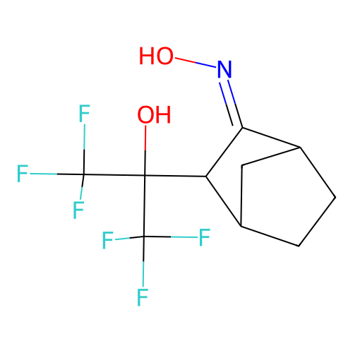2-Norbornanone, 3-(1,1,1,3,3,3-hexafluoro-2-hydroxy-2-propyl)-, oxime structure