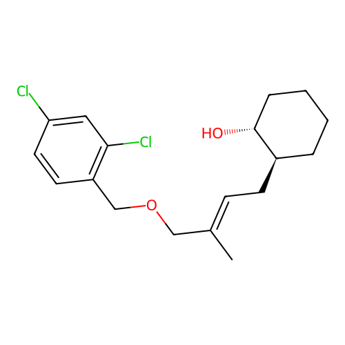 Cyclohexanol, 2-(4-((2,4-dichlorophenyl)methoxy)-3-methyl-2-butenyl)-,      (1alpha,2beta(E))- structure