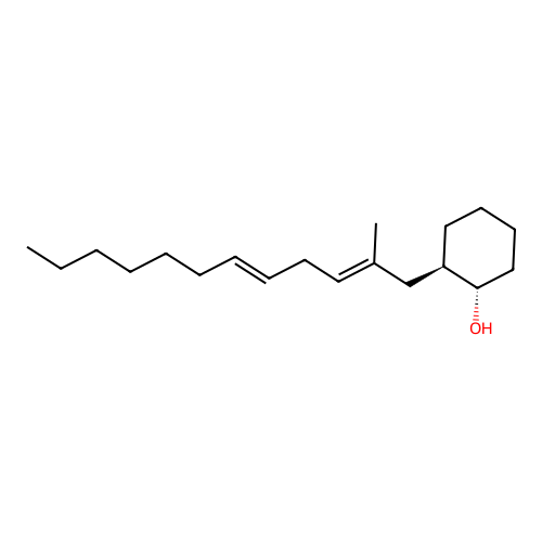 Cyclohexanol, 2-(2-methyl-2,5-dodecadienyl)-, (1alpha,2beta(2E,5E))- structure