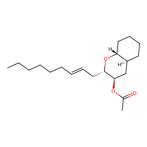 2H-1-Benzopyran-3-ol, octahydro-3-methyl-2-(2-nonenyl)-, formate, (2alpha(E),3beta,4aalpha,8abeta)- structure