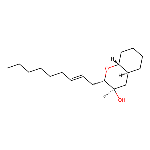 2H-1-Benzopyran-3-ol, octahydro-3-methyl-2-(2-nonenyl)-, (2alpha(E),3beta,4aalpha,8abeta)- structure