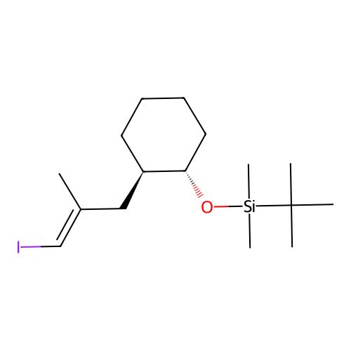 Silane, (1,1-dimethylethyl)((2-(3-iodo-2-methyl-2-propenyl)cyclohexyl)oxy)dimethyl-, (1alpha,2beta(E))- structure