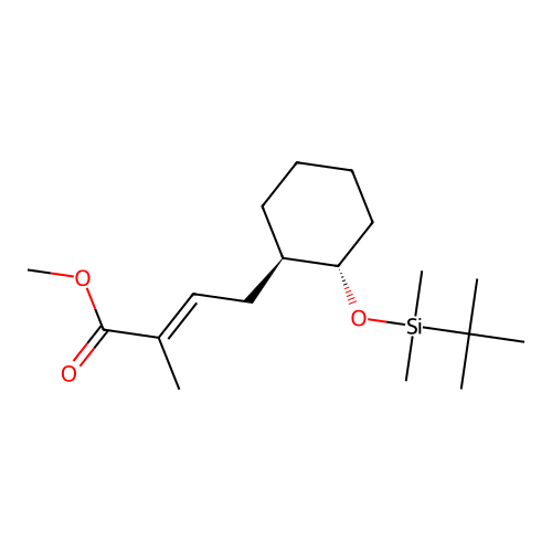 2-Butenoic acid, 4-(2-(((1,1-dimethylethyl)dimethylsilyl)oxy)cyclohexyl)-2-methyl-, methyl ester, (1alpha(E),2beta)- structure