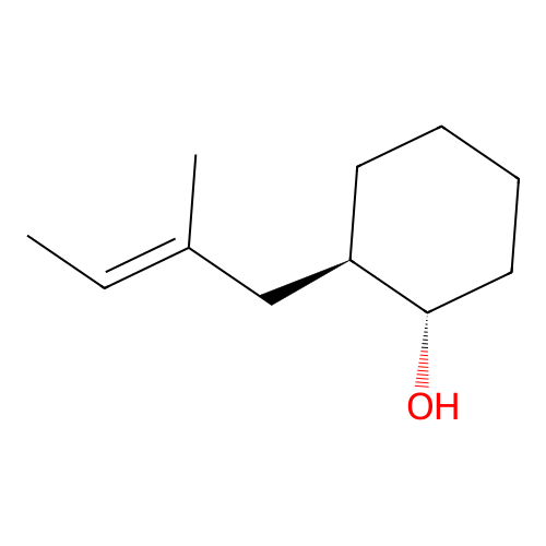 Cyclohexanol, 2-(2-methyl-2-butenyl)-, (1alpha,2beta(E))- structure