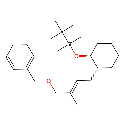 Silane, (1,1-dimethylethyl)dimethyl((2-(3-methyl-4-(phenylmethoxy)-2-butenyl)cyclohexyl)oxy)-, (1alpha,2beta(E))- structure