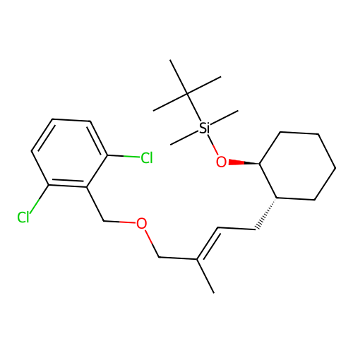 Silane, ((2-(4-((2,6-dichlorophenyl)methoxy)-3-methyl-2-butenyl)cyclohexyl)oxy)(1,1-dimethylethyl)dimethyl-, (1alpha,2beta(E))- structure