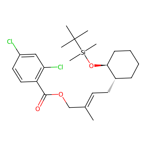 ((E)-4-((1R,2S)-2-(tert-Butyldimethylsilyl)oxycyclohexyl)-2-methylbut-2-enyl) 2,4-dichlorobenzoate structure